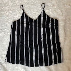 Spaghetti Strap Black and White Tank
